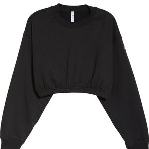ALO Yoga Black Cropped Sweatshirt